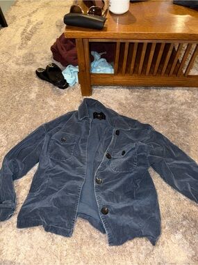 7 For All Mankind Blue Corduroy Shirt Jacket